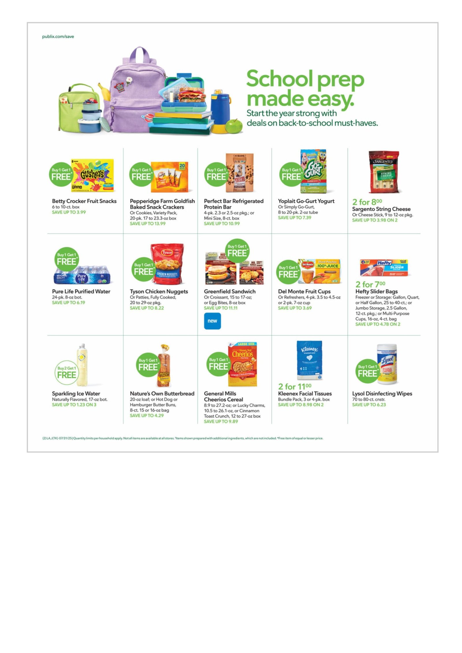 Publix weekly ad July 31 -August 6, 2025
